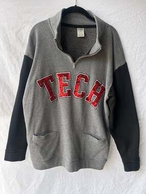 Victoria's Secret PINK Texas Tech Red Raiders Sequin Quarter-Zip Sweatshirt